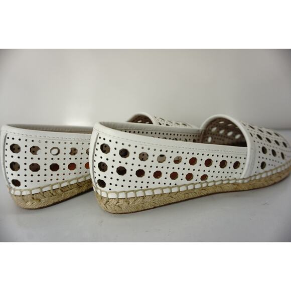 Kate Spade Leonia White Cut Out Perforated Woven Espadrille Flat SZ 7.5 NIB - Picture 6 of 10
